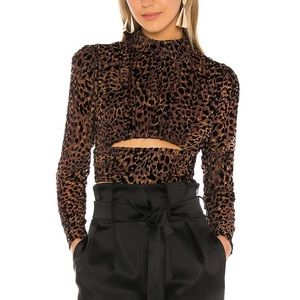 Camila Coelho Kristi Top in Brown leopard